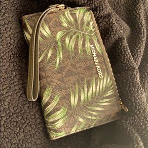 Michael Kors Palm Leaf Double Zip Wallet